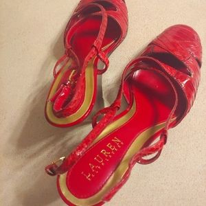 Ralph Lauren red wedges